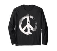 60's Ban-The-Bomb s Peace Protest s Grunge Halftone Long Sleeve T-Shirt