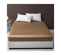 60S Long-Staple Cotton Fitted Sheet Luxury Silky Satin Weave 30cm Deep Pocket Bottom Bed Sheet Twin Full Queen King Single Small Double 1 Piece Only