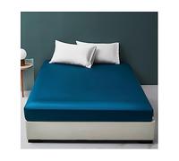 60S Long-Staple Cotton Fitted Sheet Luxury Silky Satin Weave 30cm Deep Pocket Bottom Bed Sheet Twin Full Queen King Single Small Double 1 Piece Only