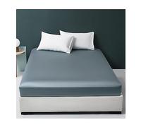 60S Long-Staple Cotton Fitted Sheet Luxury Silky Satin Weave 30cm Deep Pocket Bottom Bed Sheet Twin Full Queen King Single Small Double 1 Piece Only