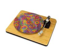 60s Psychedelic Floral Slip Mat DJ Turntable Mat Retro Vinyl Record Player Slipmat Flower Power DJ Gift Music Lover Accessory (12")