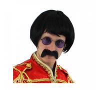 60s Sergeant Wig I Love Fancy Dress Black 12 Pack