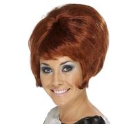 Smiffys 60s Beehive Wig, Auburn Short, 1960's Groovy Fancy Dress, 1960s Dress Up Wigs