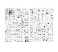 60Sheets Temporary Tattoos 9.7x5.7cm (3.8x2.2in) Black or Color Waterproof Fake Tattoo Stickers Minimalist Fine Line Butterfly Flowers Body Art Realistic Temporary Tattoos for Men Women Adults (A) (A)