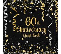 60th Anniversary Guest Book: Gold & Silver Confetti | 60th Anniversary Party Guest Sign In & Message Book | Gift Log | Memory Keepsake