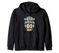 60th Birthday 250 Year National Milestone Zip Hoodie