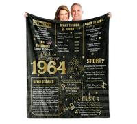 60th Birthday Blanket, Best 60th Birthday Decorations Gifts for Mom Dad, Fathers Day Blanket,Best Mom Blanket,Unique Happy Birthday 60 Year Old Soft Throw Blanket for Grandpa, Friends, Male, Female