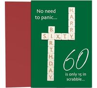 60th Birthday Card 60 Years Old - With Wooden Pieces Large A5 size