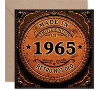 60th Birthday Card for Men Women - Retro Not Old - Happy 60 Birthday Cards for Grandad Neighbour Auntie Friend Uncle Grandma, 145mm Bday Greeting Cards