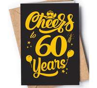 60th Birthday Card - Funny 60th Bday Card for Women, Men - 60 Years Card for mom, grandma, dad, grandpa - Happy 60th Birthday Cards Female, Male - Cheers to 60 Years