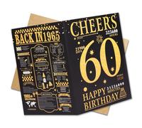 60th Birthday Card Gift for Women Men,Funny 60th Party Decorations for Mom Dad,Back in 1965 Birthday Decorations Gift Idea for Wife Friend Bestie,Gold
