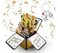 60th Birthday Card, with keychain, Unique 60th Birthday Gifts for Women and Men, Special Cars with Keychain, Milestone Celebration Keepsake, For Create Surprises, 2-Piece Set