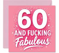 60th Birthday Cards for Women - Fabulous Years - Happy Birthday Card for 60 Year Old Woman Neighbour Grandma Auntie Sister, 145mm Bday Greeting Cards