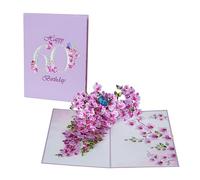 60th Birthday Cards For Women Sister Daughter | Pop Up 3D Female Friend Mum Ladies Auntie Happy Birthday Happy Greeting Card (Size 15x30cm - Birthday Orchid 60th)