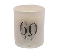 60th Birthday Champagne Scented Glass Candle with Silver Detail - 60