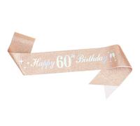 60th Birthday Decoration Sash for Women,Rose Gold Sash with White Happy Birthday Letters for Women 60th Birthday Supplies (Rose Gold 60th)