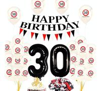 60th Birthday Decoration Woman and Man - Traffic Sign Set for 60 Years - Garland, Balloons and Banner for a Creative Celebration (30)