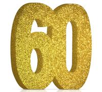 60th Birthday Decorations for Men and Women,60th Anniversary Decorations,Gold Glitter 60th Birthday Party Centerpieces for Table Decorations,60 Table Topper Decor