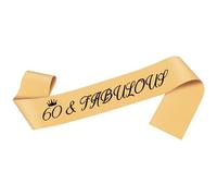 60th Birthday Decorations for Women 60th Birthday Sash Black Foil Letter Gold Satin Sash 60 Year Old Gifts for Women Mum Wife Grandma Birthdays Accessories Decorations Party Favor