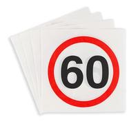 60th Birthday Decorative Napkins Traffic Sign Red/White - Original Birthday Decoration 60th for a Successful 60th Birthday Woman or Man - Tiwoca