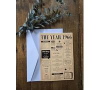 60th Birthday & Diamond Wedding Anniversary Card Year 1966 Fun Facts | Unique 60th Birthday or 60th Anniversary Card for Him or Her | Nostalgic Greeting Card A5 Size 300gsm Recycled Card with Envelope