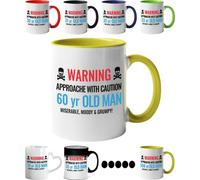 60th Birthday Funny Gift for Grumpy Old Man - Warning, 60 Year Old Man, miserable, Moody and Grumpy - Grandad Gifts