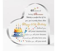60th Birthday Gift for Her Him Women Men Acrylic Plaques 60-Year-Old Awesome Heart Desk Signs Dad Mum Friends Personalised Happy Sixtieth Birthday Present Idea Grandad Nana Appreciate Keepsakes