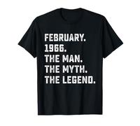60th Birthday Gift Man Myth Legend February 1966 60 Yrs Old T-Shirt