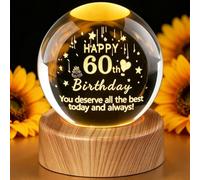 60th Birthday Gifts 3D Crystal Ball 60th Birthday Presents for Her Him