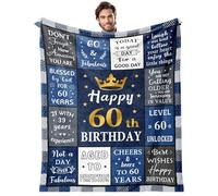 60th Birthday Gifts for Men, 50" x 60" Flannel Throw Blanket, 60 Year Old Present for Him, 1965 Gift for Him, Unique Birthday Presents for Dad, Grandpa, Husband, Brother, Friends
