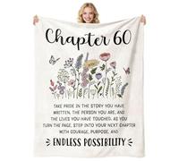 60th Birthday Gifts for Women, 50" x 60" Chapter 60 Blanket, 60 Year Old Present for Her, 1966 Gift for Her, Happy 60th Birthday Gift Ideas for Ladies, Mom, Grandma, Wife, Sister, Friends