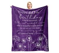 60th Birthday Gifts for Women Blanket 60’’x50’’, Best Gifts for 60 Year Old Women, Happy 1964 60th Birthday Gifts for Her/Wife/Mom/Grandma/Friends, Turning 60 Birthday Gift Throw Blanket-60th Birthday