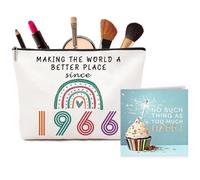 60th Birthday Gifts for Women, Exquisite Makeup Bag & Blessing Card - Idea 60th Birthday Gifts Set for Her, Mum, Wife, Teacher, Friends or Sister