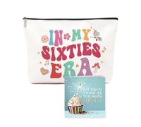 60th Birthday Gifts for Women, Exquisite Makeup Bag & Blessing Card - Idea 60th Birthday Gifts Set for Her, Mum, Wife, Teacher, Friends or Sister