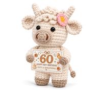 60th Birthday Gifts for Women, Highland Cow Figurine with Message Plaque | For Mum, a sister or a friend celebrating a milestone, a little memento to display at home once the party is over.