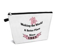 60th Birthday Gifts for Women Makeup Bag 60 Years Old Gift for Her Cosmetic Bag Born in 1965 Gift for Mom Grandma Aunt Friend Sister Wife Coworker Boss 60th Birthday Gifts Travel Make Up Pouch