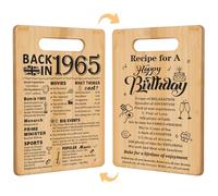 60th Birthday Gifts for Women Men,Back in 1965&Recipe for A Happy Birthday Double Sided Cutting Board Present for Her Him,60th Bday Gift Ideas,Cool Presents for 60 Year Old Woman