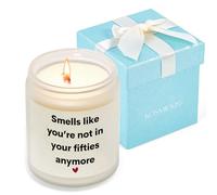 60th Birthday Gifts for Women Men - Unusual 60th Birthday Gifts with Smells Like You're Not in Your Fifties Anymore - Handmade Soy Wax Candle in Gift Box, Retirement Gift for Her Him