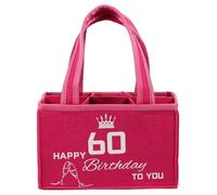 60th Birthday Gifts for Women - Personalised 60th Birthday Presents, Reusable Wine Bottle Bag for Transporting Wine, Champagne, Beer and Water Bottles for Women Wife Friends Wine Lover - Gift Idea
