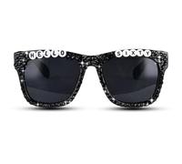 60th Birthday Glasses, Black Heart Shaped Sunglasses, HELLO SIXTY Diamond Pearl Eyeglasses for Women Men, 60th Novelty Birthday Party Celebration Decorations Photo Props Accessories Gifts