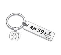 60th Birthday Keyring Happy Birthday Gifts for Women Men Idea as a Joke Celebration Funny Keyring Gifts for Best Friend Mum Dad Nanny Grandad (60th keyring)