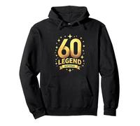 60th Birthday Legend Celebration Gift for Milestone Age Pullover Hoodie, Adult Unisex, Black, S