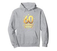 60th Birthday Legend Celebration Gift for Milestone Age Pullover Hoodie, Adult Unisex, Heather Grey, S