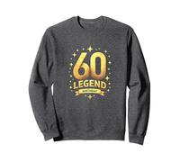 60th Birthday Legend Celebration Gift for Milestone Age Sweatshirt, Adult Unisex, Dark Heather Grey, XXL