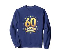 60th Birthday Legend Celebration Gift for Milestone Age Sweatshirt, Adult Unisex, Navy, XXL