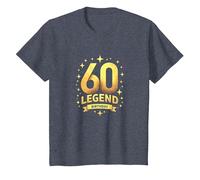 60th Birthday Legend Celebration Gift for Milestone Age T-Shirt, Kids, Heather Blue, 12 Years