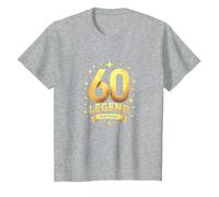 60th Birthday Legend Celebration Gift for Milestone Age T-Shirt, Kids, Heather Grey, 2 Years