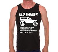 60th Birthday Old Banger Mens Vest Tank Gym Athletic Top X-Large Black