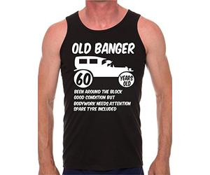 60th Birthday Old Banger Mens Vest Tank Gym Athletic Top X-Large Black
