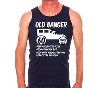 60th Birthday Old Banger Mens Vest Tank Gym Athletic Top X-Large Navy Blue